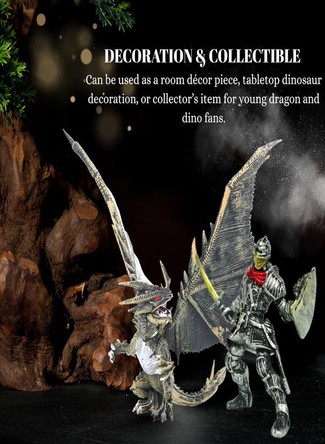 Mallexo Realistic Flying Dragons Dino Animal Toy for Kids 3+ with 1PCS Attractive Warrior Toys Action Figurine Playset for Boys and Girls Birthday Gift for Children Decor & Educational Items (Matte) - Image 5